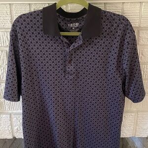 IZOD Men's Purple and Black Geometric Polo Shirt